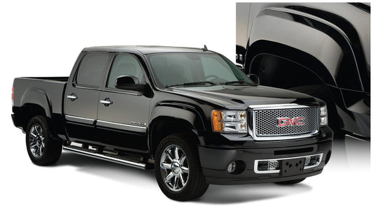 Black OE Style Smooth Finish 4-Piece Fender Flare Set For 2007-2013 GMC Sierra 1500 Fits 69.3 Inch Bed Bushwacker