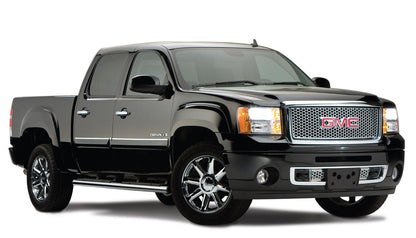 Black OE Style Smooth Finish 4-Piece Fender Flare Set For 2007-2013 GMC Sierra 1500 Fits 69.3 Inch Bed Bushwacker-3