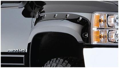 Black Cutout Style Smooth Finish 4-Piece Fender Flare Set For 2007-2013 Silverado 1500 2007-2014 Silverado 2500 Hd/3500 Hd Fits 78, 78.7/97.6 Inch Bed Bushwacker