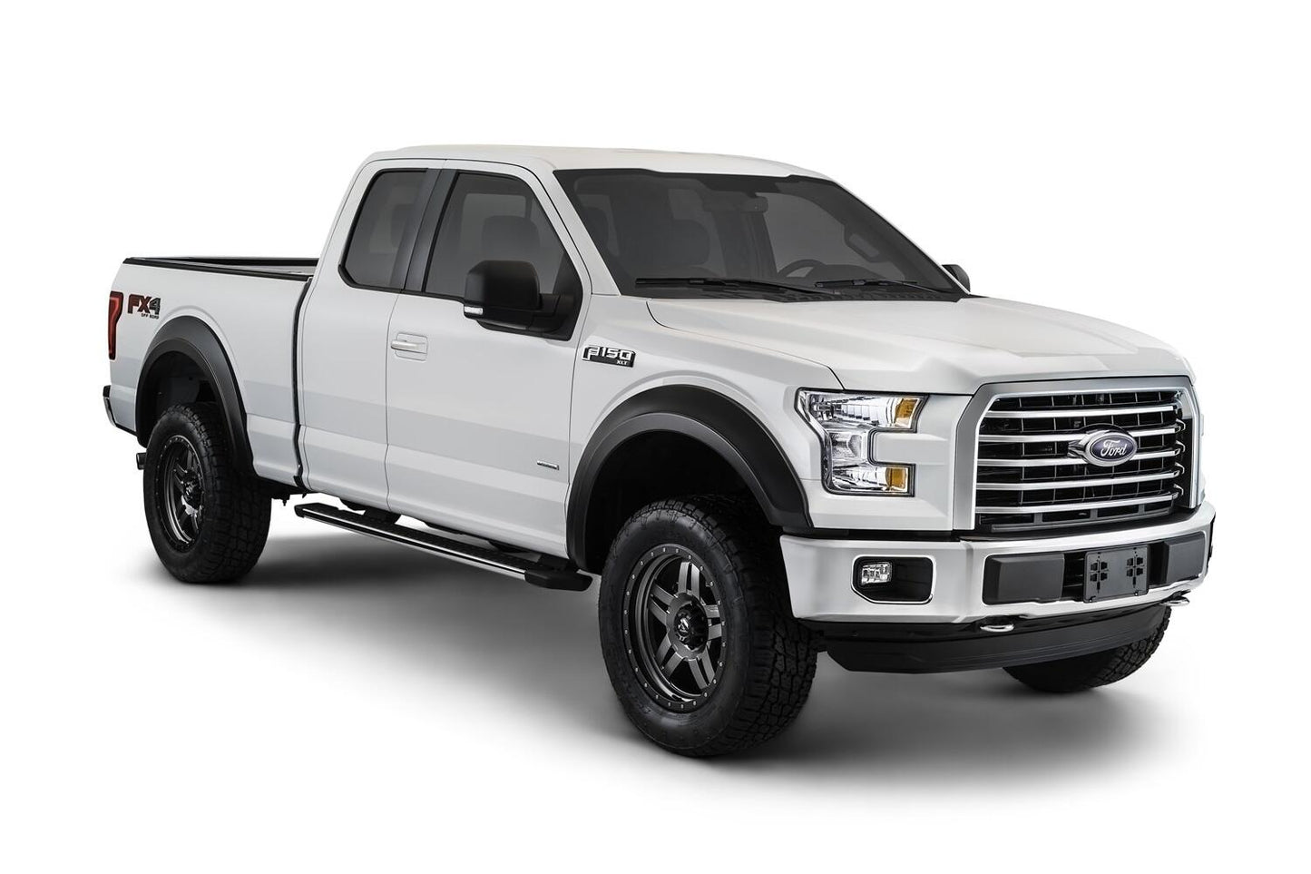 Black Extendafender Style Smooth Finish 4-Piece Fender Flare Set For 2007-2013 GMC Sierra 1500 Fits 69.3 Inch Bed Bushwacker-1