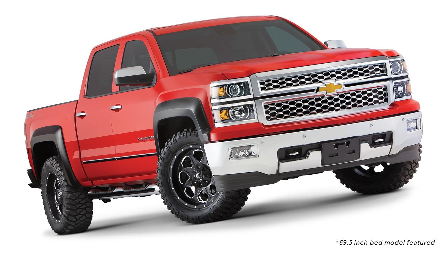 Black Extendafender Style Smooth Finish 4-Piece Fender Flare Set For 2019 Chevrolet Silverado 1500 Ld, 2014-2018 Silverado 1500, 2015-2019 Silverado 2500 Hd/3500 Hd Fits 78.8/97.8 Inch Bed Bushwacker-4