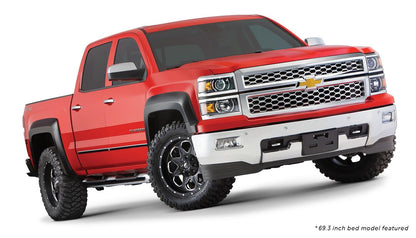 Black Extendafender Style Smooth Finish 4-Piece Fender Flare Set For 2019 Chevrolet Silverado 1500 Ld, 2014-2018 Silverado 1500, 2015-2019 Silverado 2500 Hd/3500 Hd Fits 78.8/97.8 Inch Bed Bushwacker-4