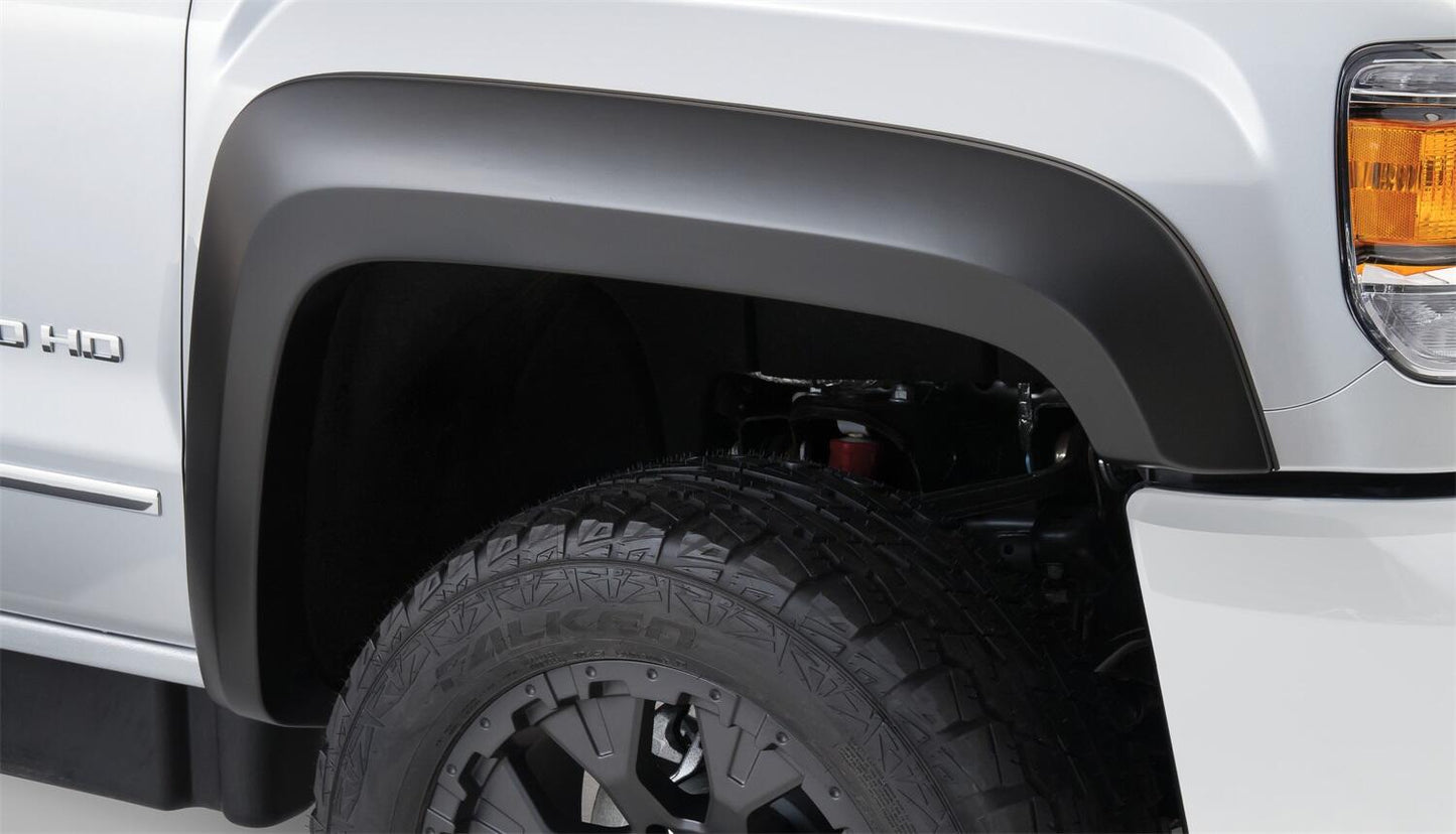 Black Extendafender Style Smooth Finish 4-Piece Fender Flare Set For 2015-2019 GMC Sierra 2500 Hd/3500 Hd Bushwacker-1