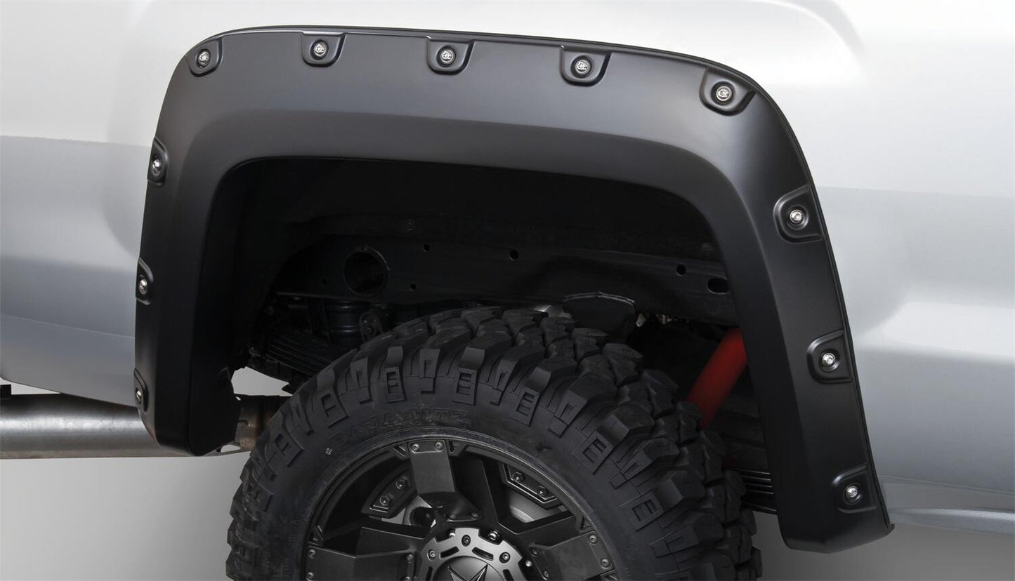 Black Boss Pocket/Rivet Style Smooth Finish 4-Piece Fender Flare Set For 2015-2019 GMC Sierra 2500 Hd/3500 Hd Bushwacker-2