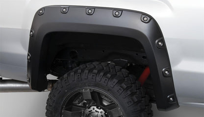 Black Boss Pocket/Rivet Style Smooth Finish 4-Piece Fender Flare Set For 2015-2019 GMC Sierra 2500 Hd/3500 Hd Bushwacker-2