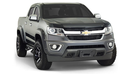 Black Pocket/Rivet Style Smooth Finish 4-Piece Fender Flare Set For 2015-2020 Chevrolet Colorado W/61.7 Inch Bed Bushwacker-3