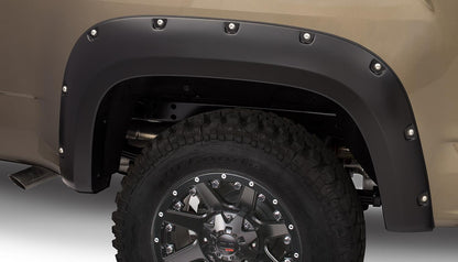 Black Pocket/Rivet Style Smooth Finish 4-Piece Fender Flare Set For 2015-2021 GMC Canyon W/61.7 Inch Bed Bushwacker-2