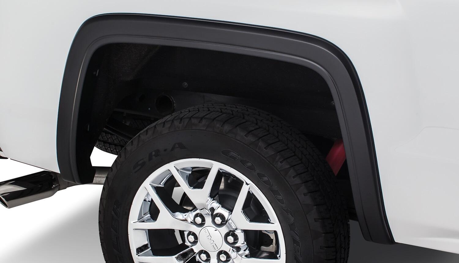 Black OE Style Smooth Finish 4-Piece Fender Flare Set For 2016-2018 GMC Sierra 1500 Fits 69.3 Inch Bed Bushwacker-1