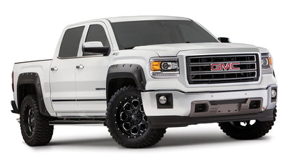 Black Pocket/Rivet Style Smooth Finish 4-Piece Fender Flare Set For 2016-2018 GMC Sierra 1500 (Incl Limited) Fits 69.3 Inch Bed Bushwacker-4