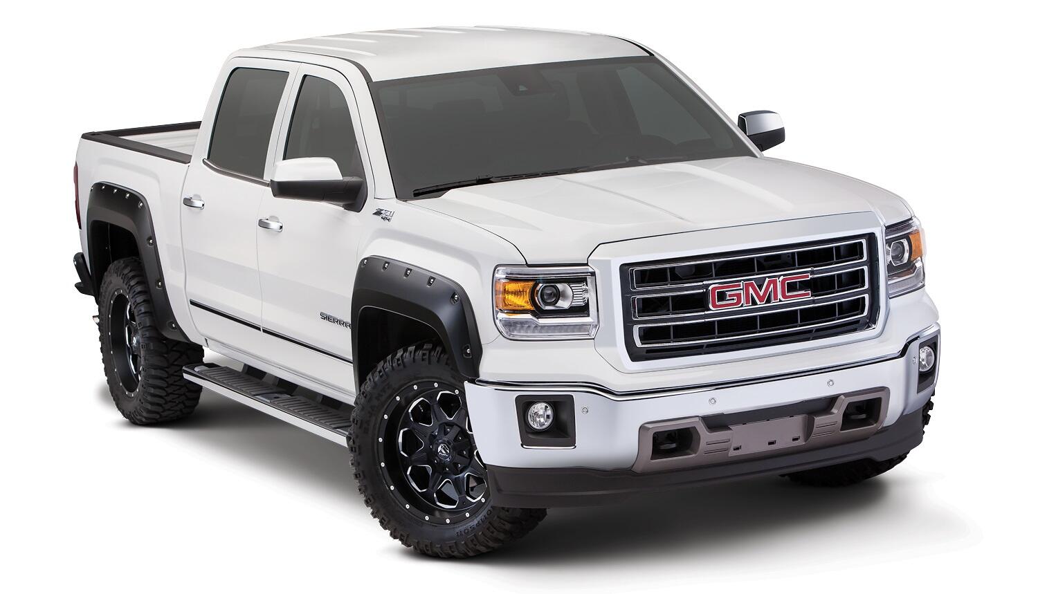 Black Pocket/Rivet Style Smooth Finish 4-Piece Fender Flare Set For 2016-2018 GMC Sierra 1500 (Incl Limited) Fits 69.3 Inch Bed Bushwacker-5