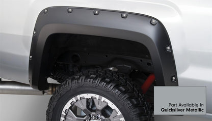 Pocket/Rivet Style Color Matched Quicksilver Metallic 4-Piece Fender Flare Set For 2016-2018 GMC Sierra 1500 Factory Mudflaps Must Be Removed Bushwacker-1