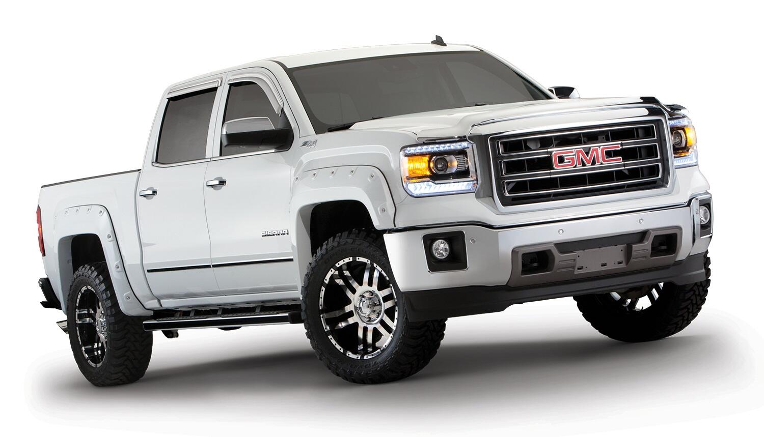 Black Boss Pocket/Rivet Style Smooth Finish 4-Piece Fender Flare Set For 2016-2018 GMC Sierra 1500 Fits 69.3 Inch Bed Bushwacker-4