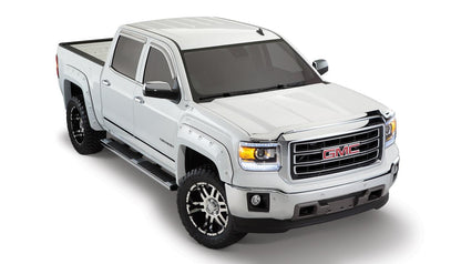 Black Boss Pocket/Rivet Style Smooth Finish 4-Piece Fender Flare Set For 2016-2018 GMC Sierra 1500 Fits 69.3 Inch Bed Bushwacker-5