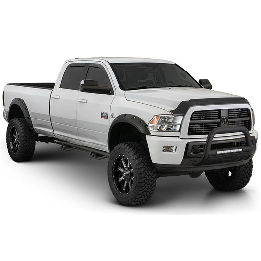 Black Max Coverage Pocket/Rivet Style Smooth Finish 4-Piece Fender Flare Set For 2014-2018 Chevrolet Silverado 1500 Fits 69.3 Inch Bed Bushwacker