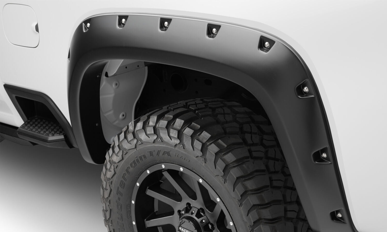Black Pocket/Rivet Style Smooth Finish 4-Piece Set For 2020-2026 Chevrolet Silverado 2500/3500 Bushwacker-1