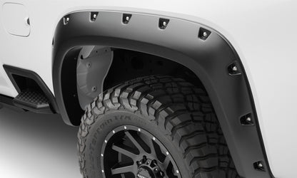 Black Pocket/Rivet Style Smooth Finish 4-Piece Set For 2020-2026 Chevrolet Silverado 2500/3500 Bushwacker-1