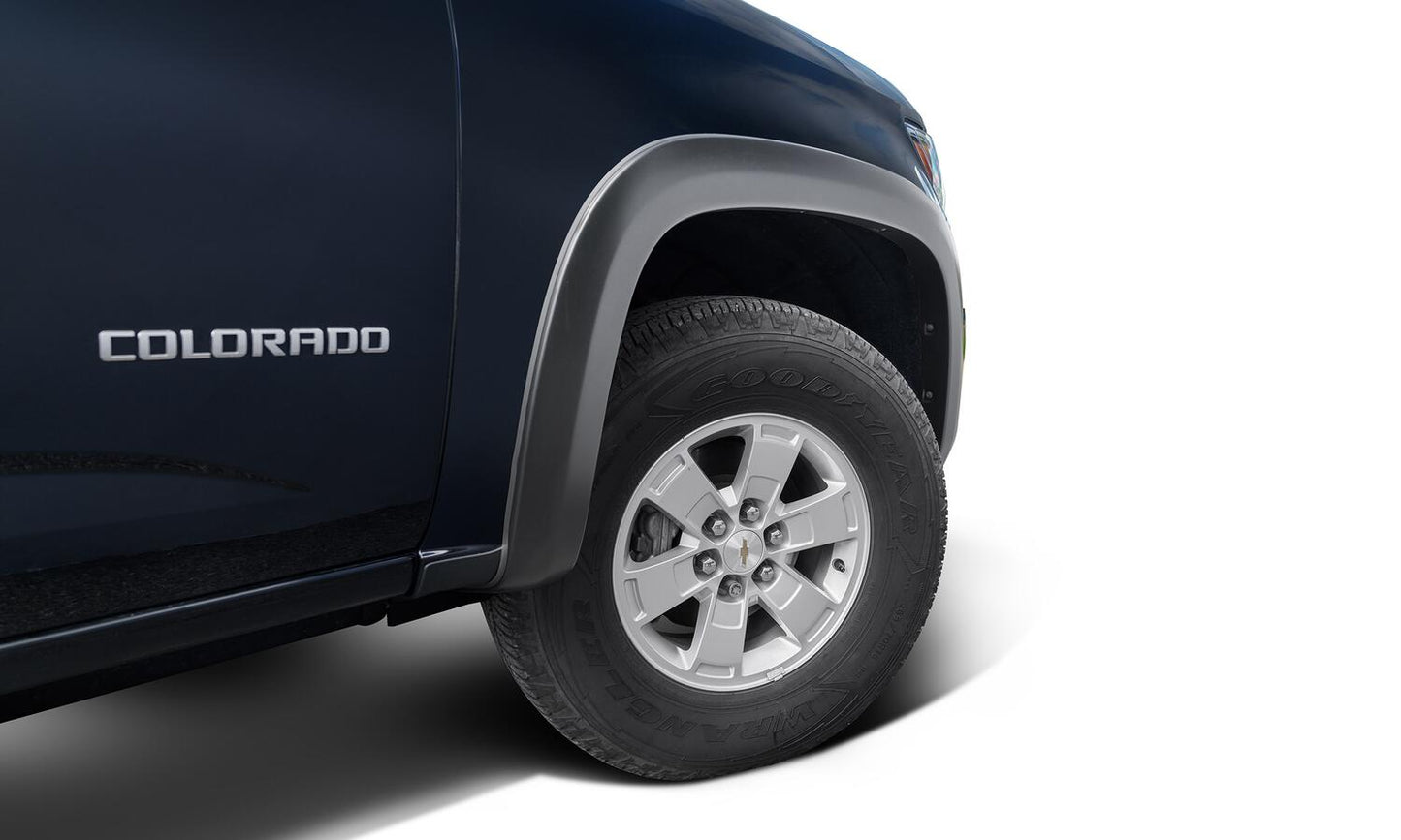 Black OE Style Smooth Finish 4-Piece Fender Flare Set For 2015-2020 Chevrolet Colorado Bushwacker-1