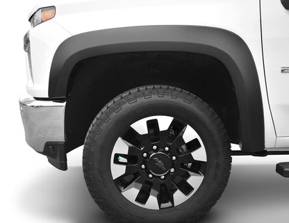 Black Extendafender Style Smooth Finish 4-Piece Fender Flare Set For 2020-2026 Chevrolet Silverado 2500/3500 Bushwacker-1