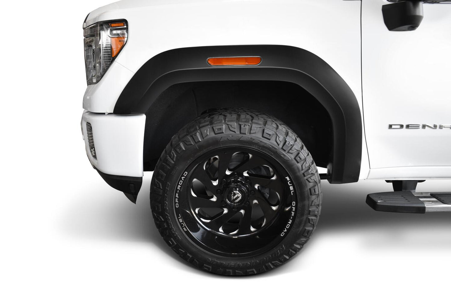 Black Extendafender Style Smooth Finish 4-Piece Fender Flare Set For 2020-2026 GMC Sierra 2500 Hd/3500 Hd Bushwacker-1