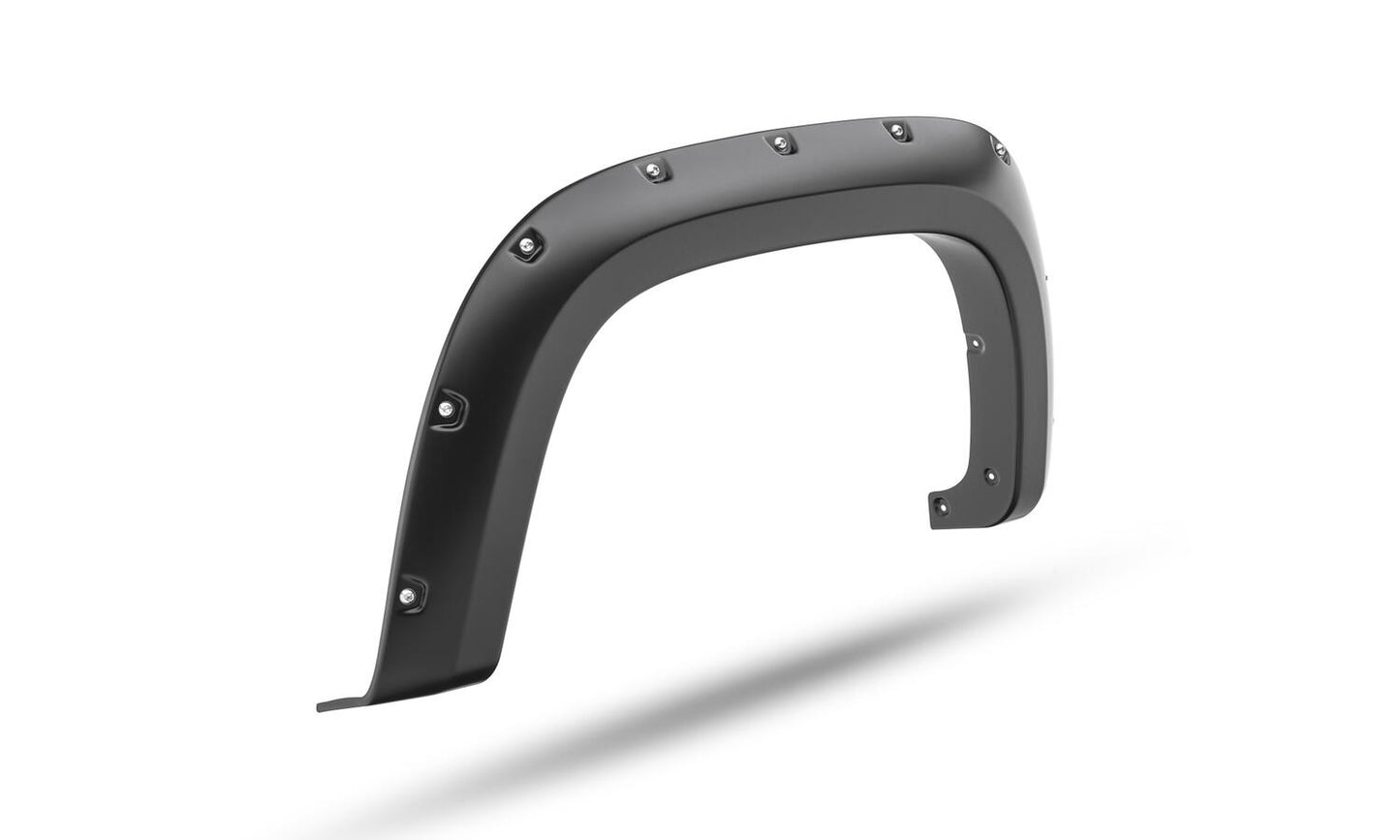 Black Pocket/Rivet Style Smooth Finish 4-Piece Fender Flare Set For 2021-2022 Chevrolet Colorado 74.0 In Bed Bushwacker-12