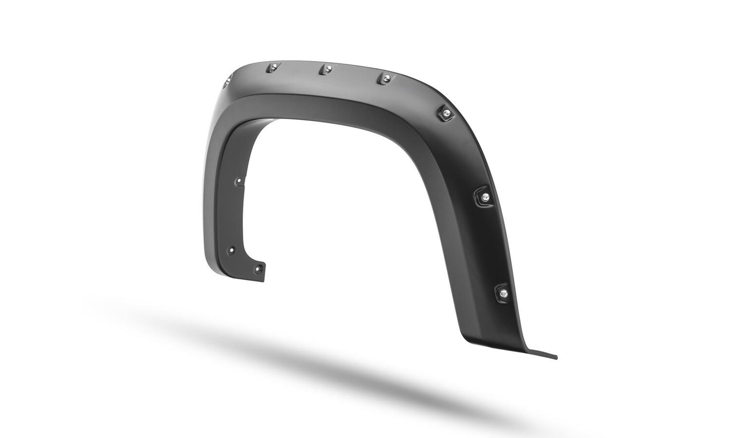 Black Pocket/Rivet Style Smooth Finish 4-Piece Fender Flare Set For 2021-2022 Chevrolet Colorado 74.0 In Bed Bushwacker-14