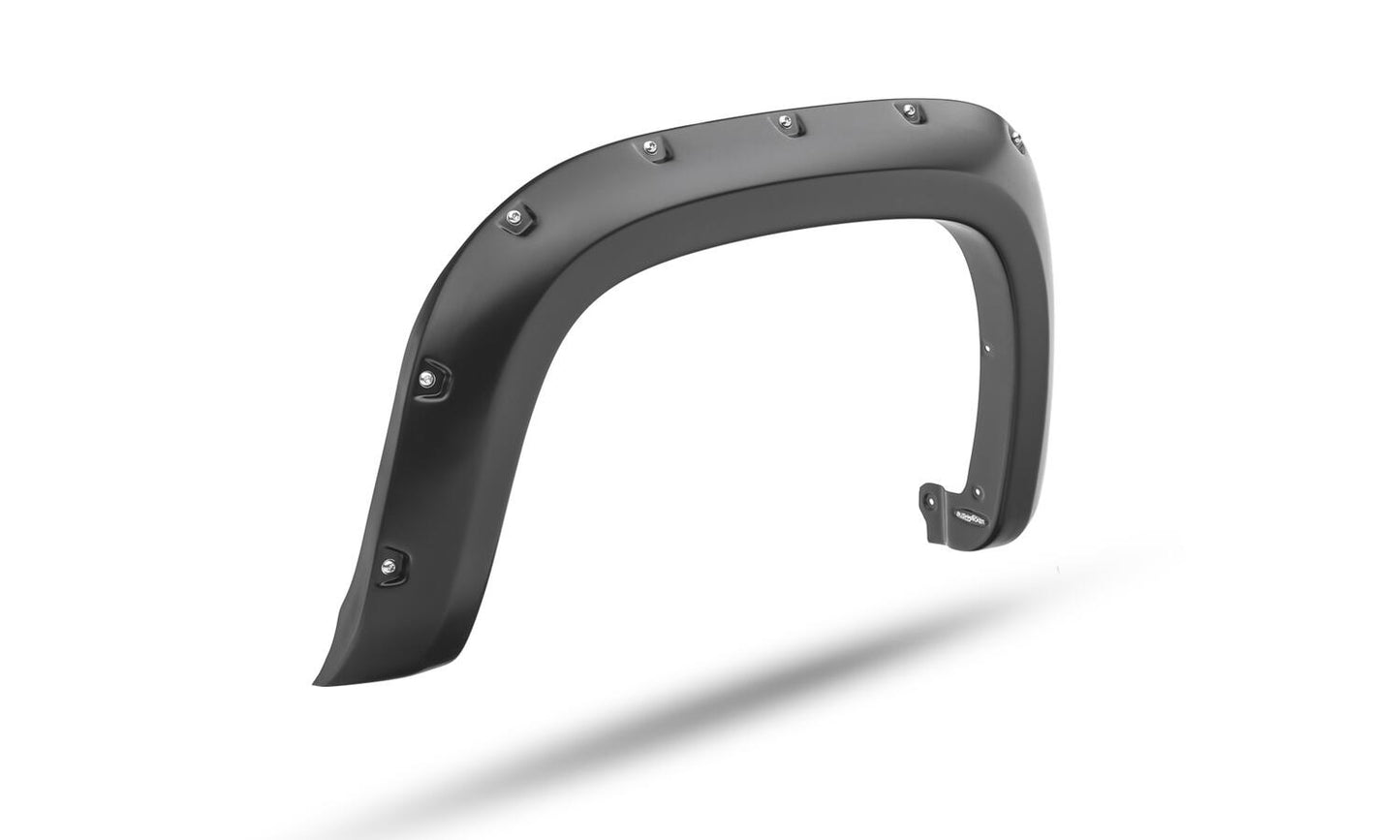 Black Pocket/Rivet Style Smooth Finish 4-Piece Fender Flare Set For 2021-2022 Chevrolet Colorado 74.0 In Bed Bushwacker-5