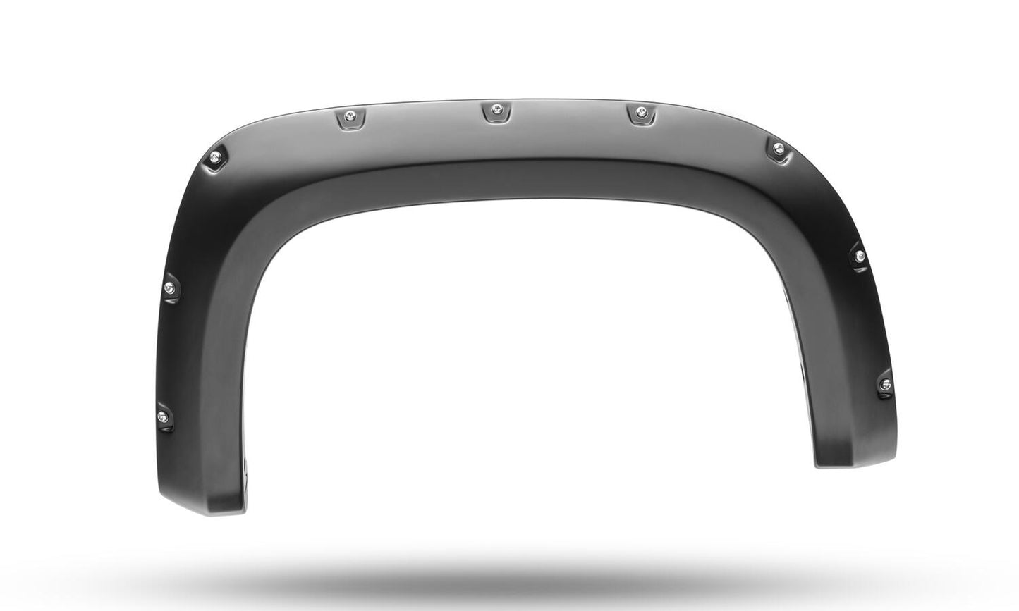 Black Pocket/Rivet Style Smooth Finish 4-Piece Fender Flare Set For 2021-2022 Chevrolet Colorado 74.0 In Bed Bushwacker-7