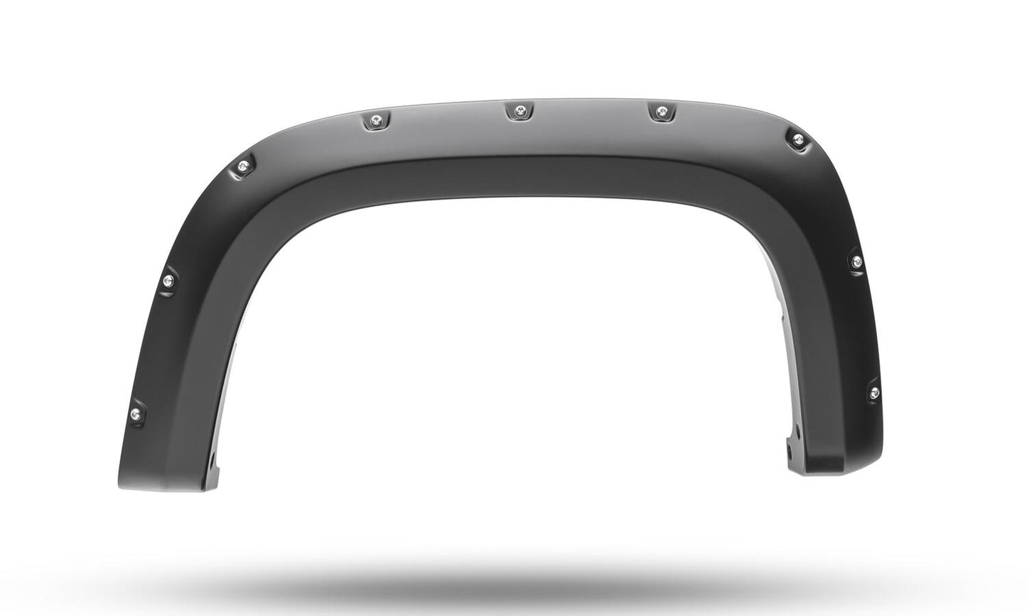 Black Pocket/Rivet Style Smooth Finish 4-Piece Fender Flare Set For 2021-2022 Chevrolet Colorado 74.0 In Bed Bushwacker-10