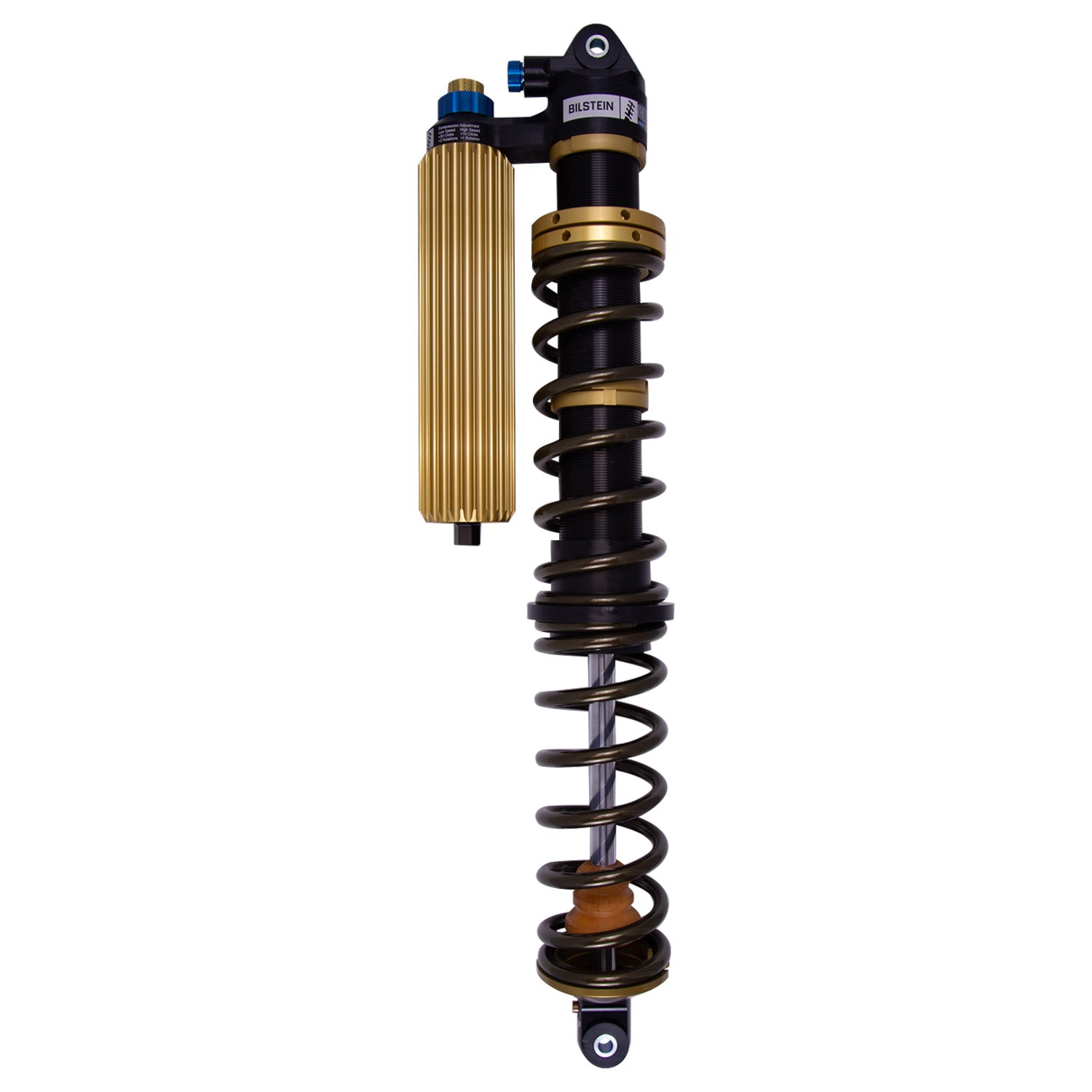 Suspension Shock Absorber and Coil Spring Assembly Monotube Front Left Can-Am Maverick X3 RS Turbo Type III Hard Anodized Black Hawk Powersports Bilstein-3