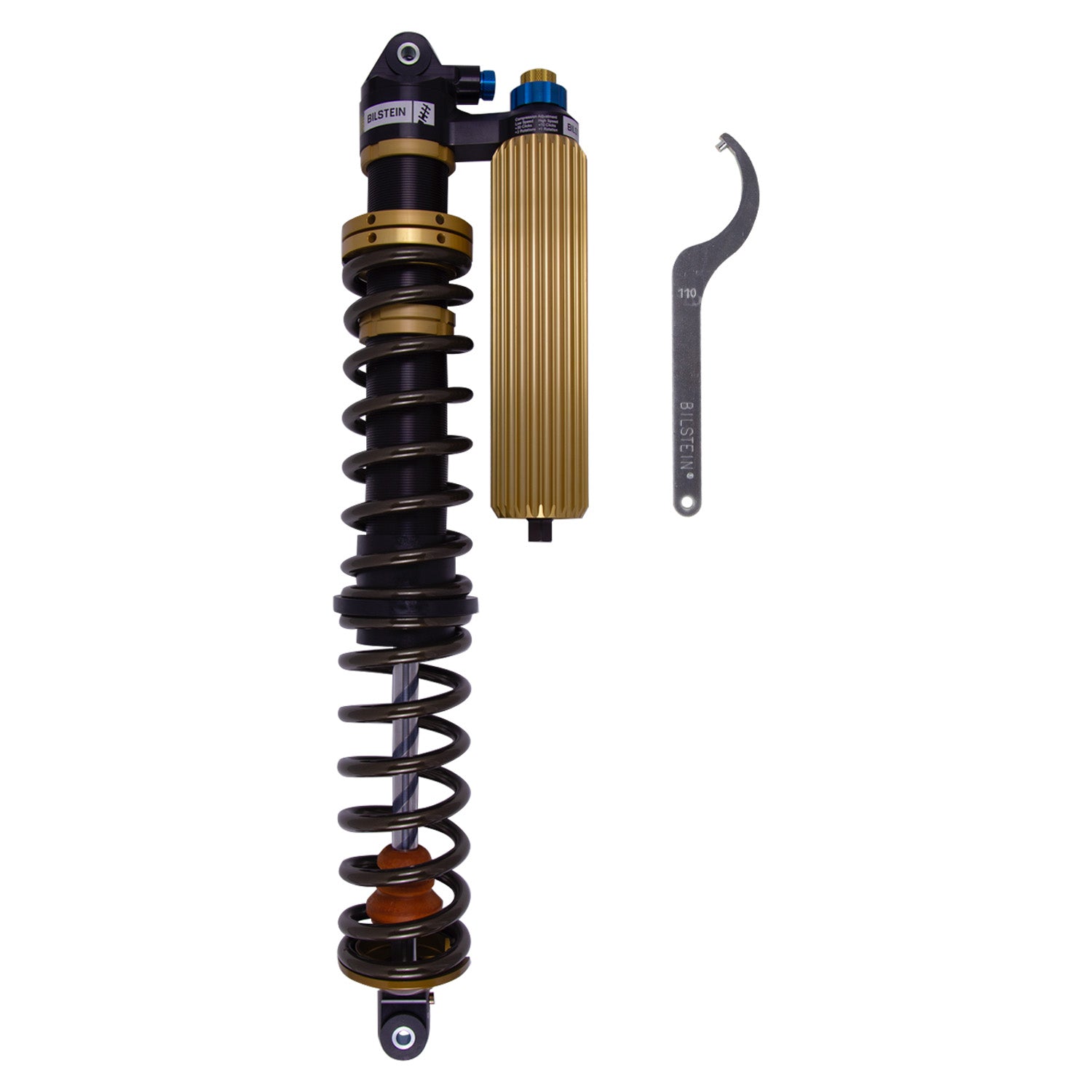 Suspension Shock Absorber and Coil Spring Assembly Monotube Front Left Can-Am Maverick X3 Type III Hard Anodized Black Hawk Powersports Bilstein