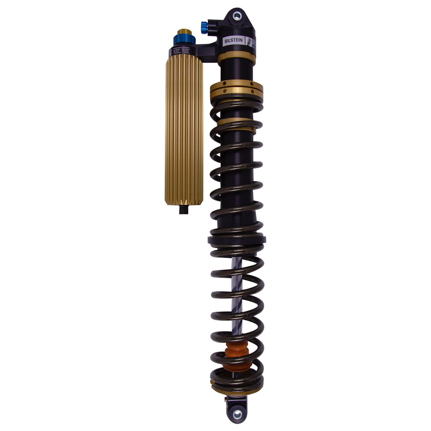 Suspension Shock Absorber and Coil Spring Assembly Monotube Front Left Can-Am Maverick X3 Type III Hard Anodized Black Hawk Powersports Bilstein-2