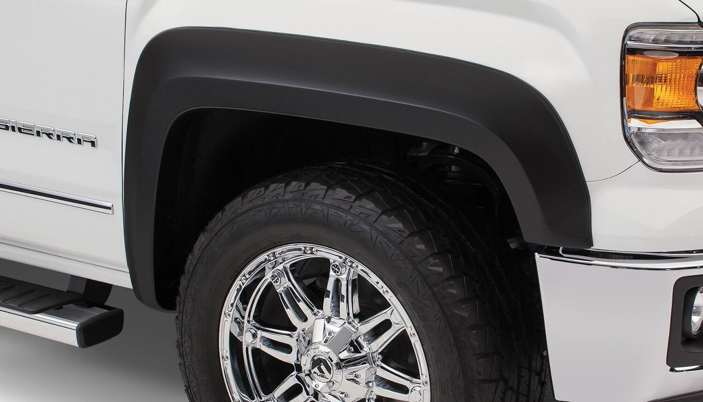 Black Extendafender Style Smooth Finish Front Fender Flares For 2004-2012 Chevrolet Colorado/GMC Canyon Bushwacker