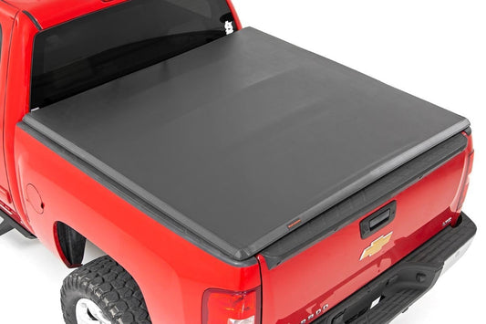 Soft Tri-Fold Bed Cover 6 Foot 7 Inch Bed Silverado/Sierra 1500/2500HD/3500HD (07-14) Rough Country