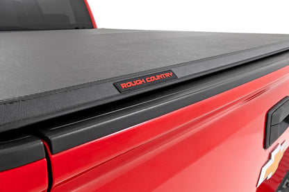 Soft Tri-Fold Bed Cover 5 Foot 9 Inch Bed Silverado/Sierra 1500 (14-18 & Classic) Rough Country-5