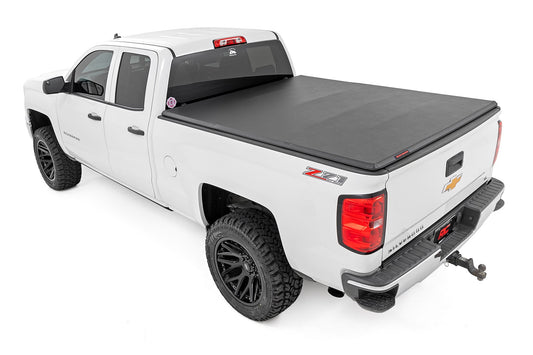 Soft Tri-Fold Bed Cover 6 Foot 7 Inch Bed Silverado/Sierra 1500/2500HD/3500HD (14-19 & Classic) Rough Country