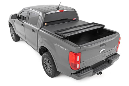Soft Tri-Fold Bed Cover 5 Foot Bed Ford Ranger 2WD/4WD (2019-2023) Rough Country-2