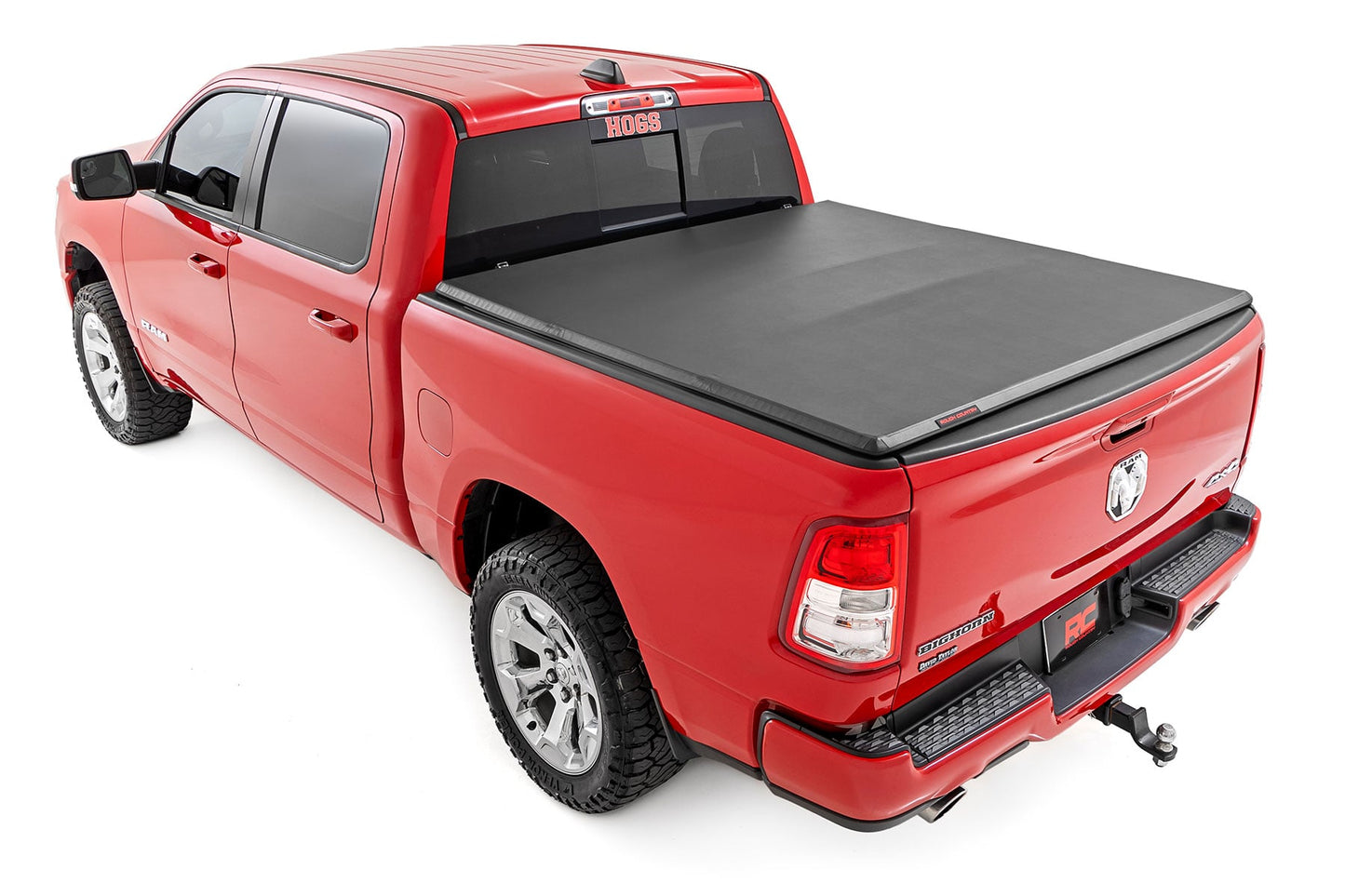 Soft Tri-Fold Bed Cover 5 Foot 7 Inch Bed Ram 1500 (19-26)/1500 TRX (21-24) Rough Country-1