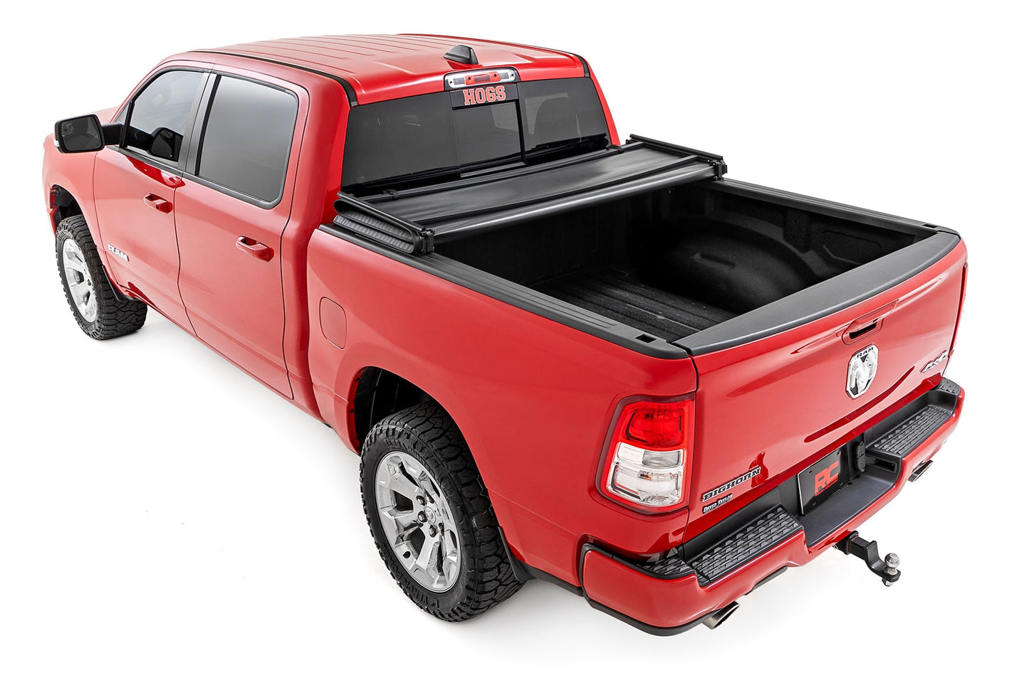 Soft Tri-Fold Bed Cover 5 Foot 7 Inch Bed Ram 1500 (19-26)/1500 TRX (21-24) Rough Country-3