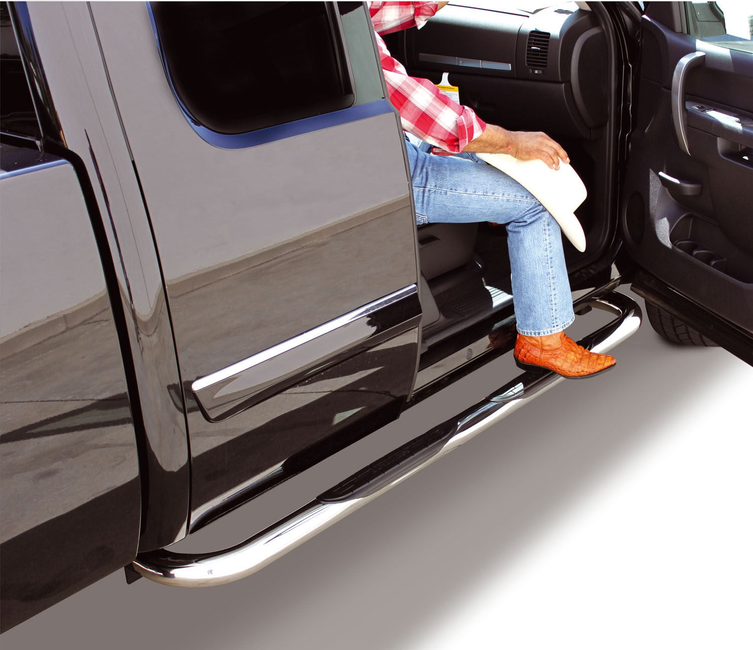 4000 Series SideSteps With Mountins Bracket Kit Polished Stainless Steel 1980-1996 Ford F-150/F-250 F-350 Go Rhino-1