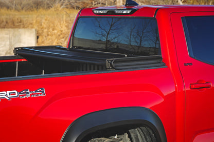 Soft Tri-Fold Bed Cover 5 Foot 7 Inch Bed with and w/o OE Rail Toyota Tundra (22-26) Rough Country-5