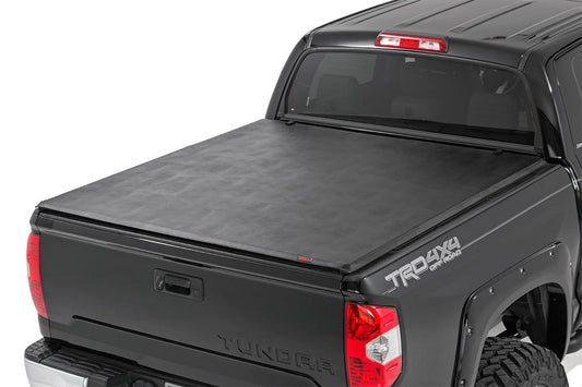 Soft Tri-Fold Bed Cover With & W/O OE Rails 6 Foot 7 Inch Bed Toyota Tundra (07-21) Rough Country