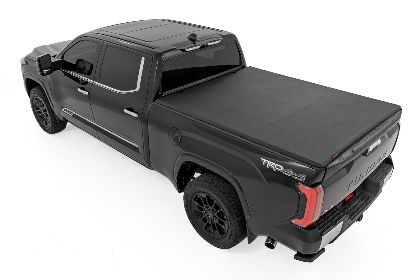 Soft Tri-Fold Bed Cover With & W/O OE Rails 6 Foot 7 Inch Bed Toyota Tundra (22-26) Rough Country-2