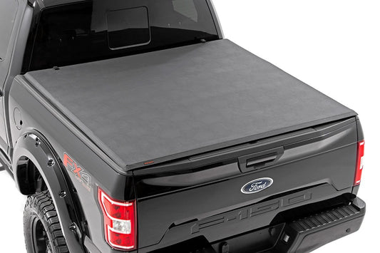 Soft Tri-Fold Bed Cover 6 Foot 7 Inch Bed Ford F-150 (15-20)/Raptor (17-20) Rough Country