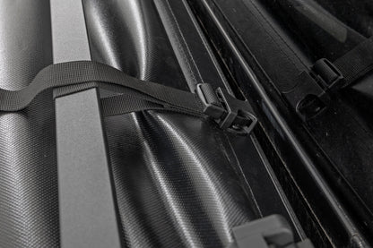 Soft Tri-Fold Bed Cover 5 Foot 7 Inch Bed Nissan Titan 2WD/4WD (2017-2024) Rough Country-5