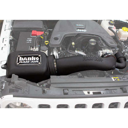 Ram-Air, Big-Ass Dry Filter Cold Air Intake System for 18-26 Jeep Wrangler JL 3.6L 20-26 Gladiator 3.6L Banks Power-5