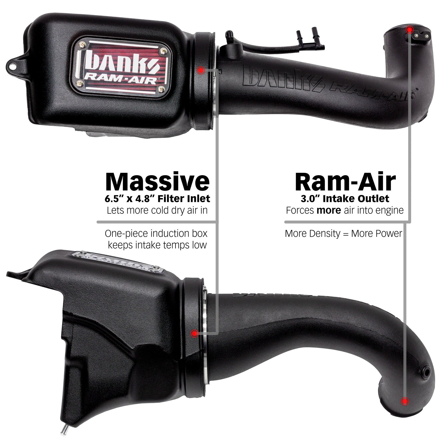 Ram-Air Big-Ass Cold Air Intake System for 18-Up Jeep Wrangler JL 2.0L Turbo Banks Power-9