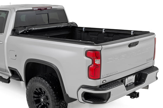 Soft Roll Up Bed Cover 6 Foot 9 Inch Bed Silverado/Sierra 2500HD/3500HD (20-26) Rough Country-1