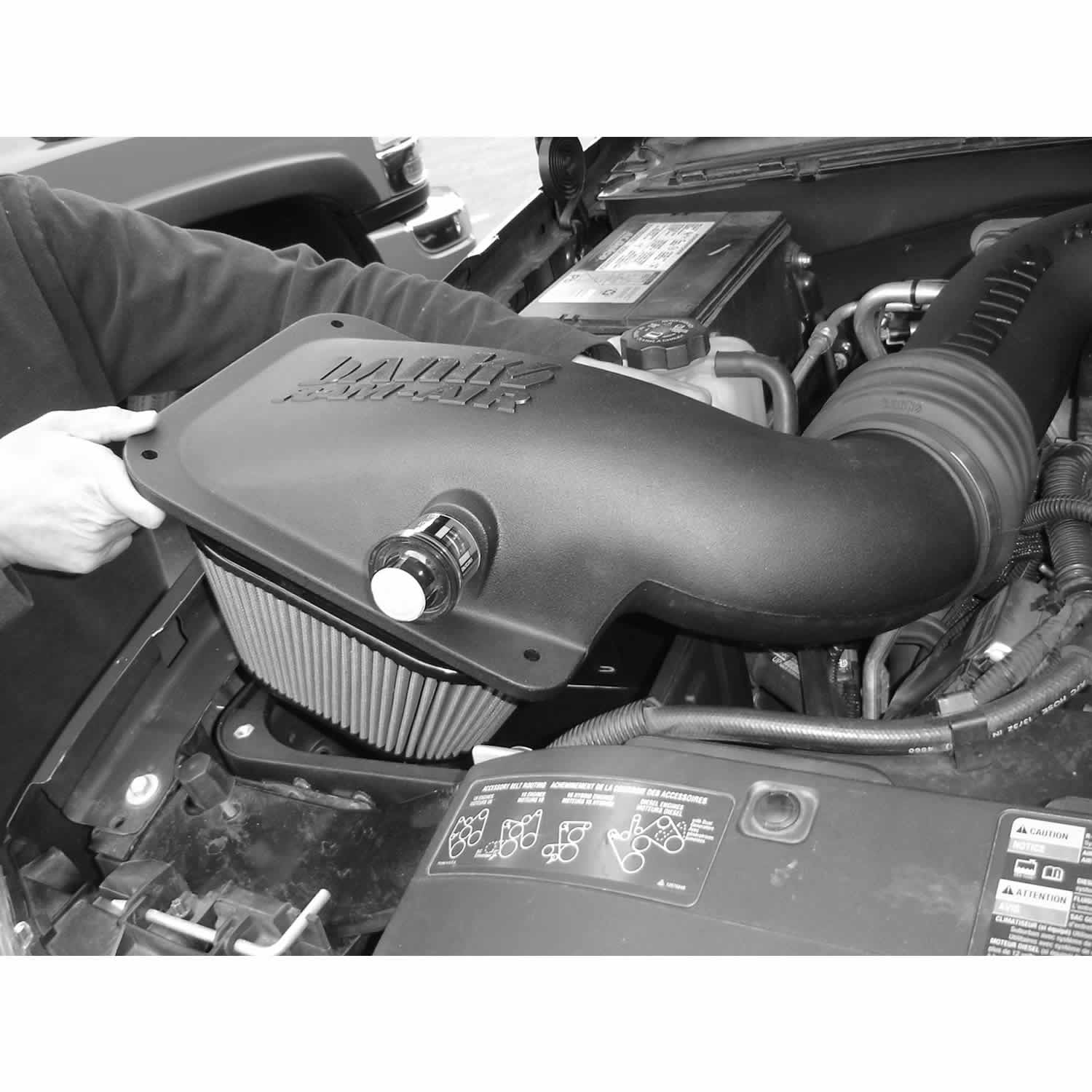 Ram-Air Cold-Air Intake System Dry Filter 04.5-05 Chevy/GMC 6.6L LLY Banks Power-2