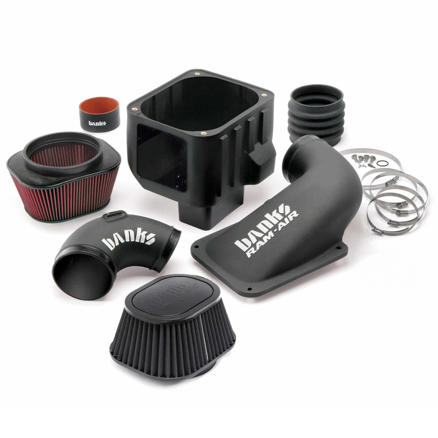 Ram-Air Cold-Air Intake System Oiled Filter 07-10 Chevy/GMC 6.6L LMM Banks Power-1
