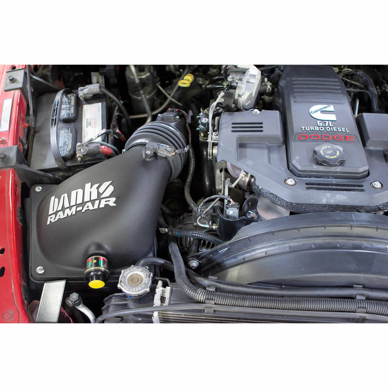 Ram-Air Cold-Air Intake System Oiled Filter 07-09 Dodge 6.7L Banks Power-1
